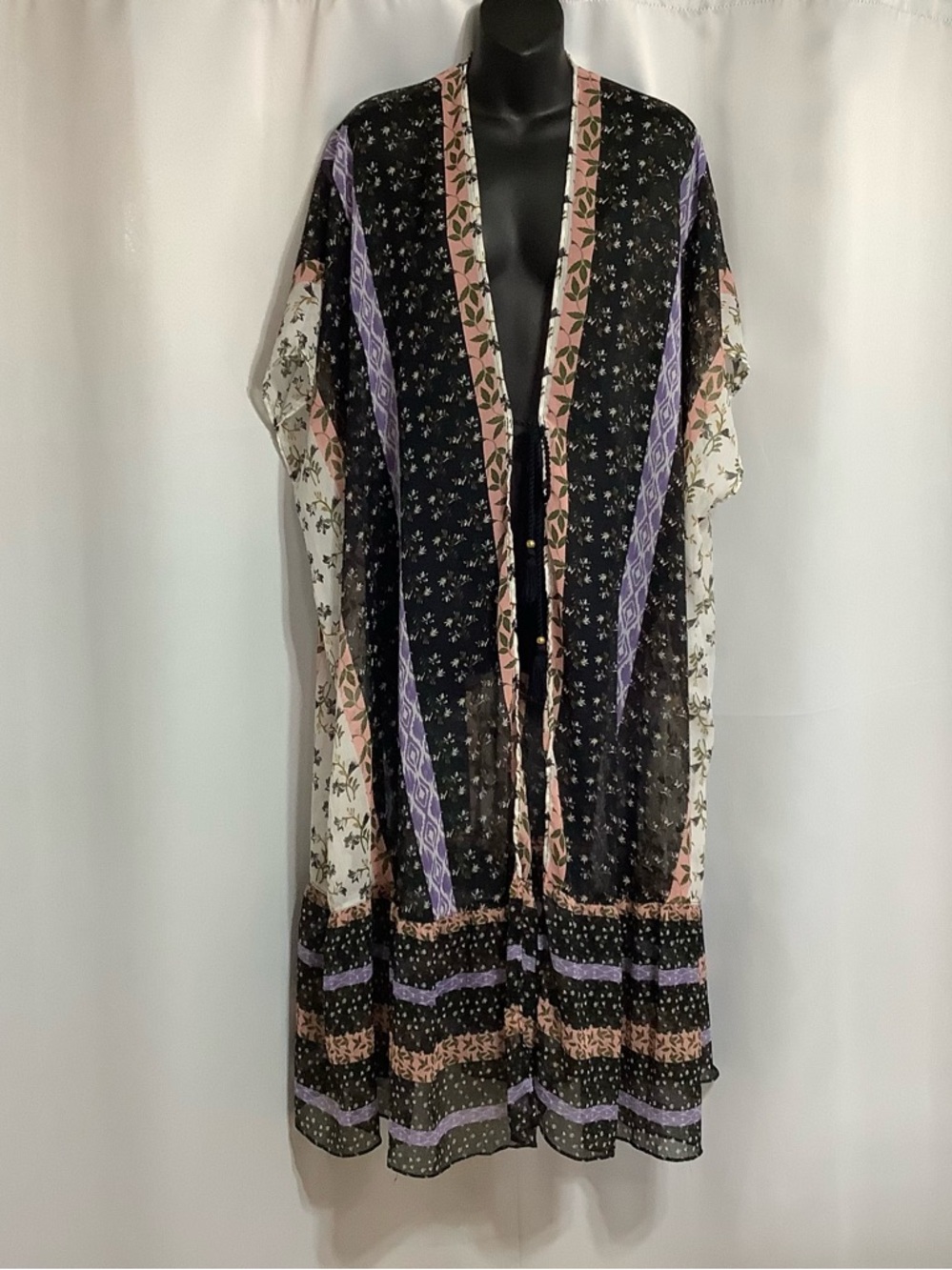 Steve Madden Floral Printed Duster Kimono Coverup Women’s OS